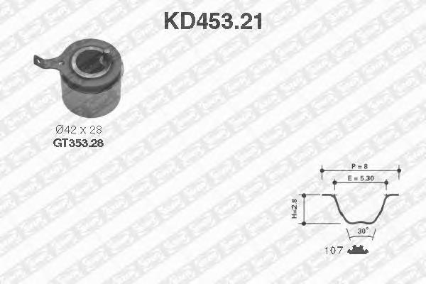 KD453.21 SNR pasek rozrządu, zestaw