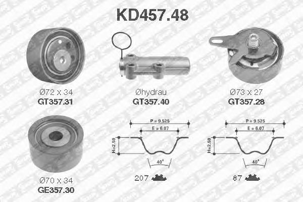 KD45748 SNR Pasek rozrządu, zestaw