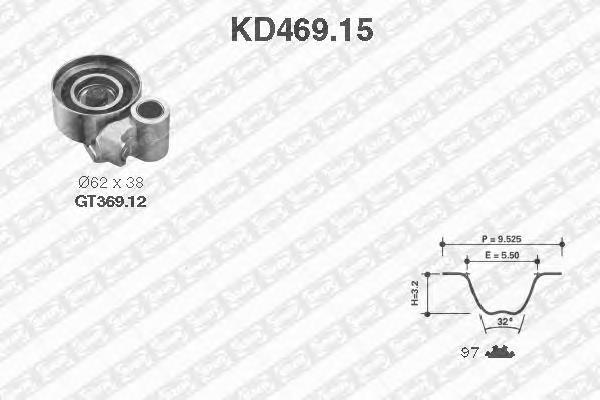 KD46915 SNR Pasek rozrządu, zestaw