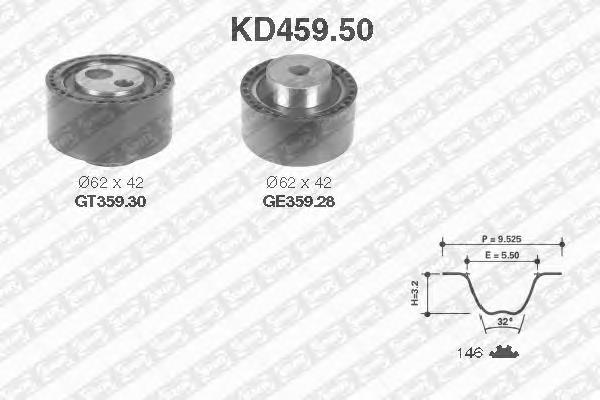 KD45950 SNR Pasek rozrządu, zestaw