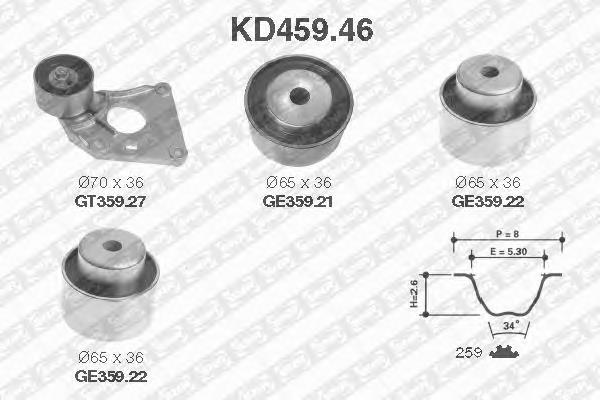 KD459.46 SNR pasek rozrządu, zestaw