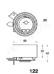 Rolka napinacza paska rozrządu BE122 Japan Parts