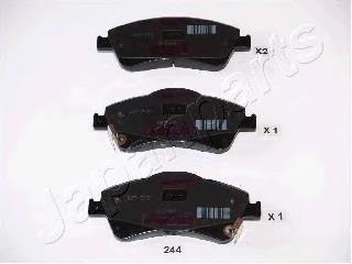 PA244AF Japan Parts Klocki hamulcowe przednie tarczowe