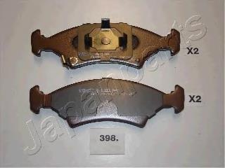 Klocki hamulcowe przednie tarczowe PA398AF Japan Parts