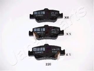 Okładziny (klocki) do hamulców tarczowych tylne Japan Parts PP220AF cena, od 19,50 USD