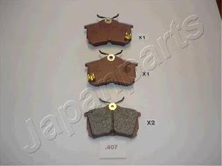 PP407AF Japan Parts Okładziny (klocki) do hamulców tarczowych tylne
