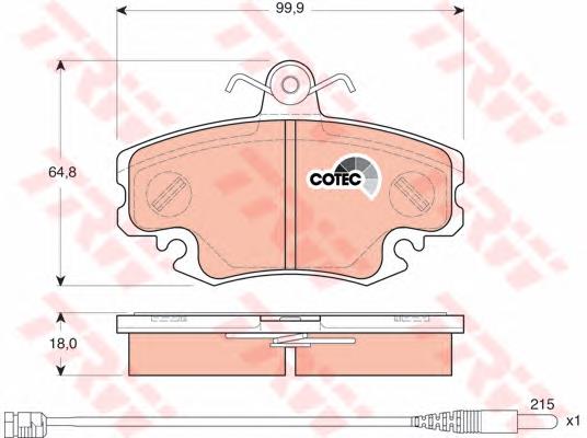 Klocki hamulcowe przednie tarczowe TRW GDB1465 cena, od 28,48 USD
