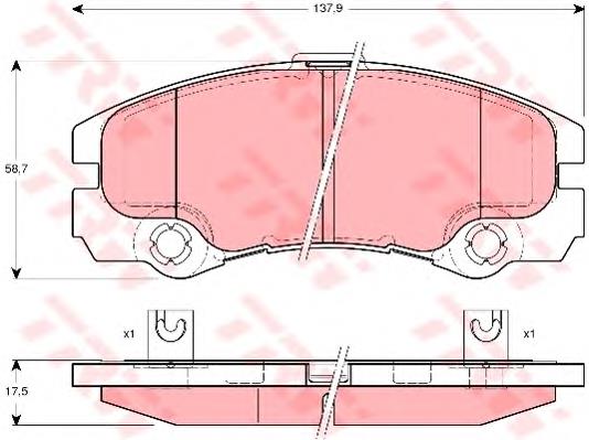 Klocki hamulcowe przednie tarczowe TRW GDB1436 cena, od 31,61 USD