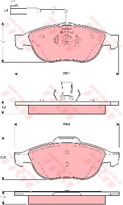 Klocki hamulcowe przednie tarczowe TRW GDB1444 cena, od 31,07 USD