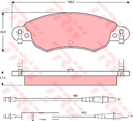 Klocki hamulcowe przednie tarczowe TRW GDB1447 cena, od 40,20 USD