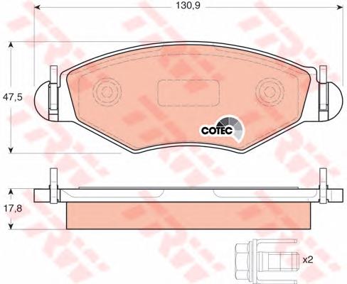 Klocki hamulcowe przednie tarczowe TRW GDB1500 cena, od 25,32 USD