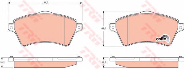 Klocki hamulcowe przednie tarczowe TRW GDB1473 cena, od 31,25 USD