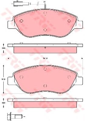 Klocki hamulcowe przednie tarczowe TRW GDB1484 cena, od 29,69 USD