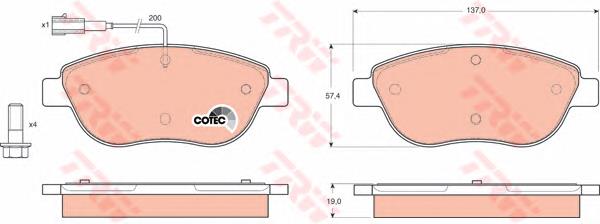 Klocki hamulcowe przednie tarczowe TRW GDB1483 cena, od 25,26 USD