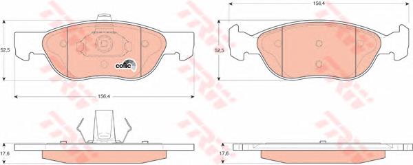 Klocki hamulcowe przednie tarczowe TRW GDB1487 cena, od 27,43 USD