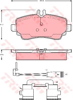 Klocki hamulcowe przednie tarczowe TRW GDB1480 cena, od 35,08 USD