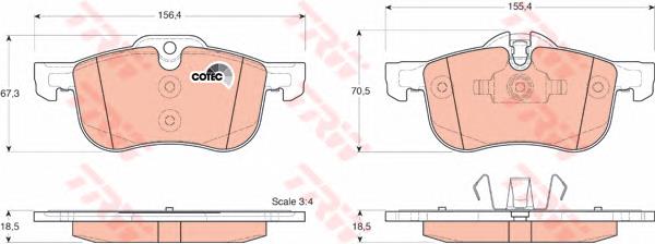 Klocki hamulcowe przednie tarczowe TRW GDB1374 cena, od 32,83 USD