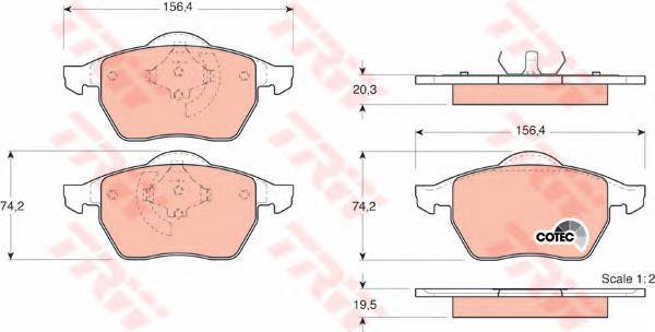 Klocki hamulcowe przednie tarczowe TRW GDB1376 cena, od 30,16 USD
