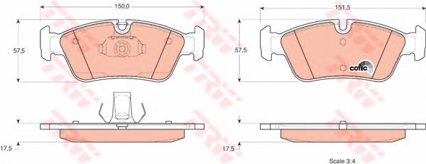 Klocki hamulcowe przednie tarczowe TRW GDB1348 cena, od 26,74 USD