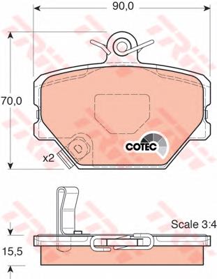 Klocki hamulcowe przednie tarczowe TRW GDB1365 cena, od 24,28 USD