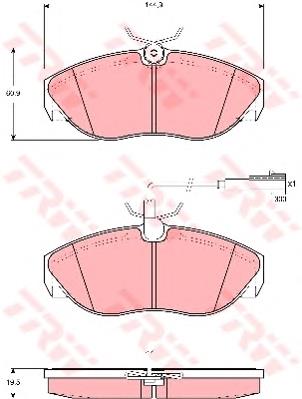 Klocki hamulcowe przednie tarczowe TRW GDB1425 cena, od 36,91 USD