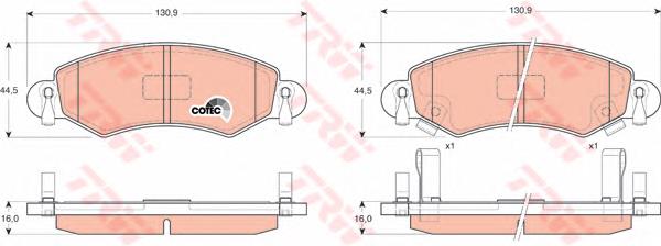 Klocki hamulcowe przednie tarczowe TRW GDB1420 cena, od 26,16 USD