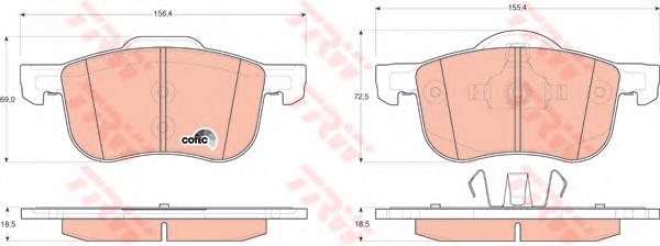 Klocki hamulcowe przednie tarczowe TRW GDB1388 cena, od 30,39 USD