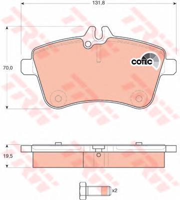 Klocki hamulcowe przednie tarczowe TRW GDB1628 cena, od 35,46 USD