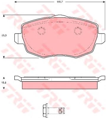 Klocki hamulcowe przednie tarczowe TRW GDB1593 cena, od 35,36 USD