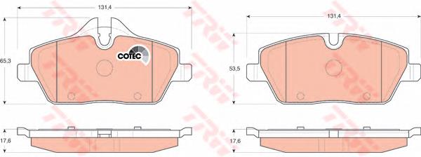 Klocki hamulcowe przednie tarczowe TRW GDB1611 cena, od 27,60 USD