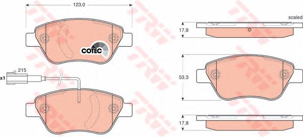 Klocki hamulcowe przednie tarczowe TRW GDB1654 cena, od 25,96 USD