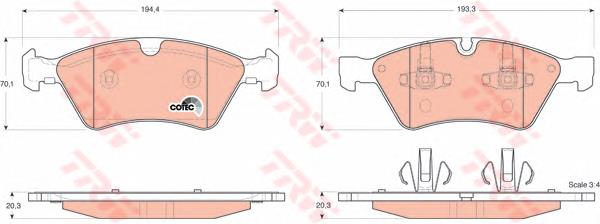 Klocki hamulcowe przednie tarczowe TRW GDB1642 cena, od 40,68 USD