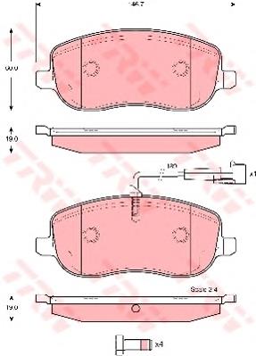 Klocki hamulcowe przednie tarczowe TRW GDB1636 cena, od 36,55 USD
