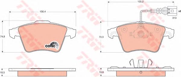 Klocki hamulcowe przednie tarczowe TRW GDB1651 cena, od 41,93 USD