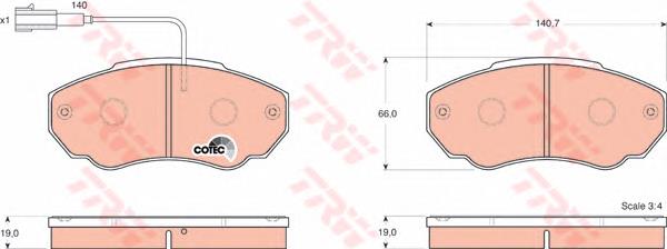 Klocki hamulcowe przednie tarczowe TRW GDB1517 cena, od 27,12 USD