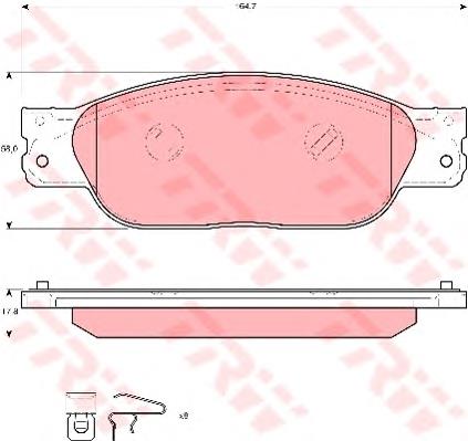 Klocki hamulcowe przednie tarczowe TRW GDB1510 cena, od 56,00 USD