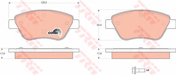 Klocki hamulcowe przednie tarczowe TRW GDB1579 cena, od 24,97 USD