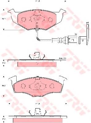 Klocki hamulcowe przednie tarczowe TRW GDB1586 cena, od 26,77 USD