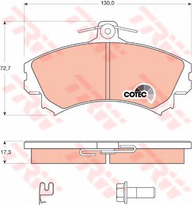Klocki hamulcowe przednie tarczowe TRW GDB1584 cena, od 26,87 USD