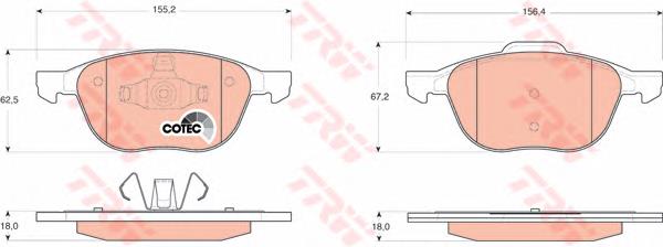 8V412K021AA Ford klocki hamulcowe przednie tarczowe