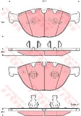 Klocki hamulcowe przednie tarczowe TRW GDB1558 cena, od 49,42 USD