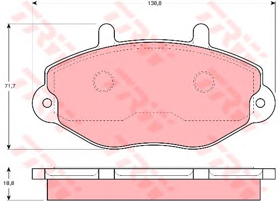 Klocki hamulcowe przednie tarczowe TRW GDB1080 cena, od 28,92 USD