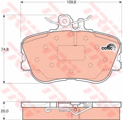 Klocki hamulcowe przednie tarczowe A0054200320 Mercedes