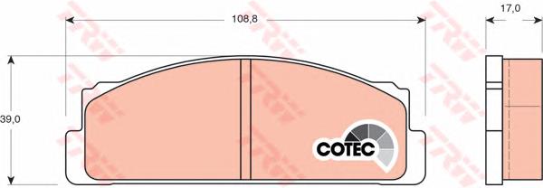 Klocki hamulcowe przednie tarczowe TRW GDB106 cena, od 18,57 USD