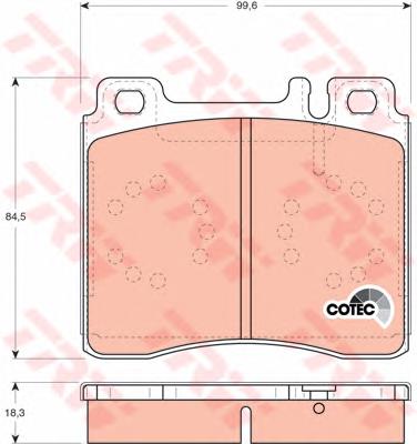 Klocki hamulcowe przednie tarczowe TRW GDB113 cena, od 32,70 USD