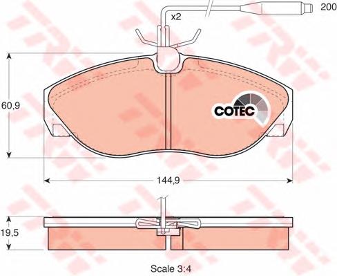 Klocki hamulcowe przednie tarczowe TRW GDB1105 cena, od 29,91 USD