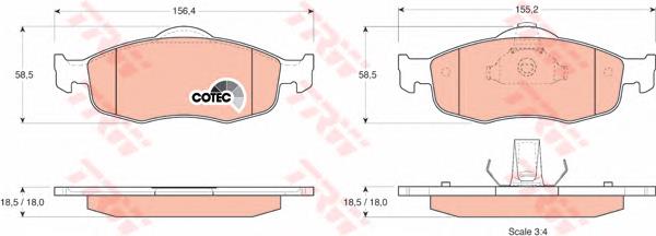 Klocki hamulcowe przednie tarczowe TRW GDB1107 cena, od 29,62 USD