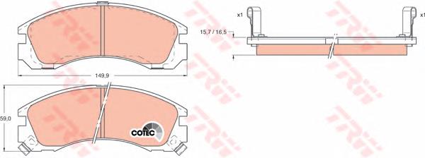 Klocki hamulcowe przednie tarczowe TRW GDB1126 cena, od 26,19 USD