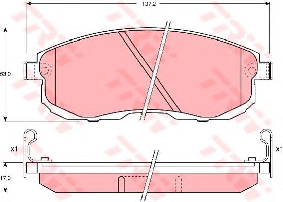 Klocki hamulcowe przednie tarczowe TRW GDB1003 cena, od 30,65 USD