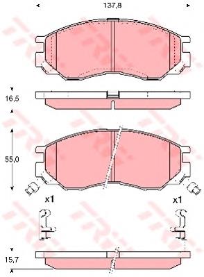 MZ690016 Mitsubishi Klocki hamulcowe przednie tarczowe